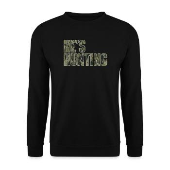 Il est la femme chasseuse d’un fier chasseur - Sweat-shirt Unisexe - noir - Devant - Alina (178cm) & Michal (187cm)
