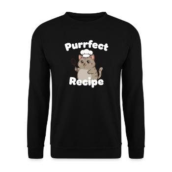 Purfect Recipe Cat Cooking Design - Unisex Sweatshirt - black - Front - Alina (178cm) & Michal (187cm)