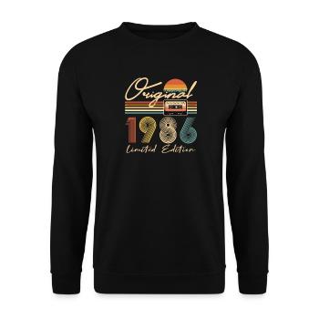 40th Birthday 40th Anniversary Original 1986 - Unisex Sweatshirt - black - Front - Alina (178cm) & Michal (187cm)