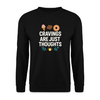 Heißhunger sind nur Gedanken, lustiger Essensliebhaber - Unisex Pullover - Schwarz - Vorne - Alina (178cm) & Michal (187cm)