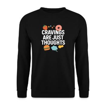 Les fringales ne sont que des pensées, drôle d’amateur de nourriture - Sweat-shirt Unisexe - noir - Devant - Alina (178cm) & Michal (187cm)