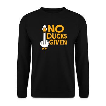 Goose No Ducks Given Middle Finger Naughty Duck Cool - Unisex Sweatshirt - black - Front - Alina (178cm) & Michal (187cm)