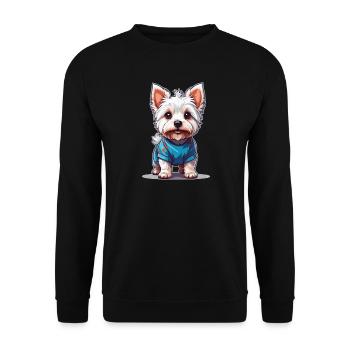 Cute Yorkshire Terrier – Loving Dog Dog - Unisex Sweatshirt - black - Front - Alina (178cm) & Michal (187cm)