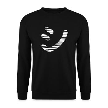 Japanese text 'シ' (Shi)- Brush - Unisex Sweatshirt - black - Front - Alina (178cm) & Michal (187cm)