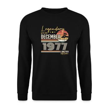 December 1977 48th Anniversary Gift - Unisex Sweatshirt - black - Front - Alina (178cm) & Michal (187cm)