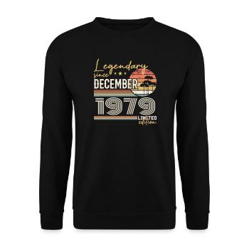 Cadeau 46e Anniversaire Décembre 1979 - Sweat-shirt Unisexe - noir - Devant - Alina (178cm) & Michal (187cm)