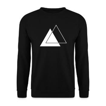 Geometrisches Traiangles-Design - Unisex Pullover - Schwarz - Vorne - Alina (178cm) & Michal (187cm)