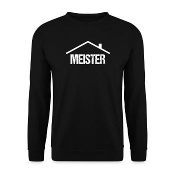 Master Crafts Logo with Roof - Unisex Sweatshirt - black - Front - Alina (178cm) & Michal (187cm)