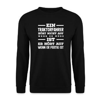 Cadeau drôle de conducteur de tracteur - Sweat-shirt Unisexe - noir - Devant - Alina (178cm) & Michal (187cm)