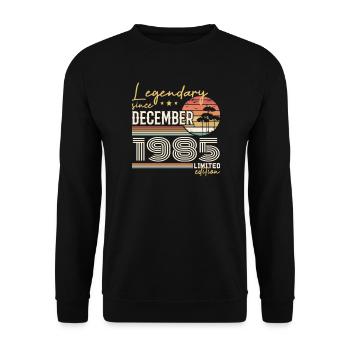 Dezember 1985 Geschenk zum 40-jährigen Jubiläum - Unisex Pullover - Schwarz - Vorne - Alina (178cm) & Michal (187cm)