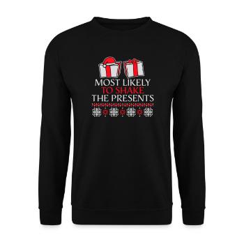 Le plus susceptible de secouer les cadeaux Noël Fun - Sweat-shirt Unisexe - noir - Devant - Alina (178cm) & Michal (187cm)