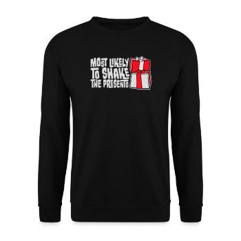 Le plus susceptible de secouer les cadeaux Noël Fun - Sweat-shirt Unisexe - noir - Devant - Alina (178cm) & Michal (187cm)