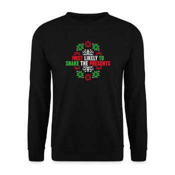 Le plus susceptible de secouer les cadeaux Noël Fun - Sweat-shirt Unisexe - noir - Devant - Alina (178cm) & Michal (187cm)