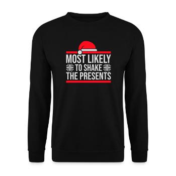 Le plus susceptible de secouer les cadeaux Noël Fun - Sweat-shirt Unisexe - noir - Devant - Alina (178cm) & Michal (187cm)