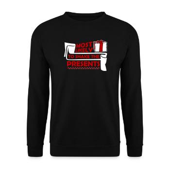 Le plus susceptible de secouer les cadeaux Noël Fun - Sweat-shirt Unisexe - noir - Devant - Alina (178cm) & Michal (187cm)