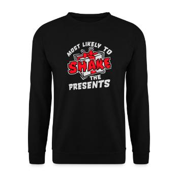 Le plus susceptible de secouer les cadeaux Noël Fun - Sweat-shirt Unisexe - noir - Devant - Alina (178cm) & Michal (187cm)