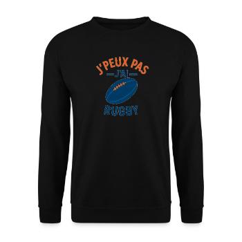 J'peux pas j'ai rugby - Sweat-shirt Unisexe - noir - Devant - Alina (178cm) & Michal (187cm)