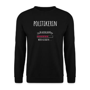 Politics Education Profession aspiring politician - Unisex Sweatshirt - black - Front - Alina (178cm) & Michal (187cm)