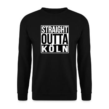 STRAIGHT OUTTA KÖLN - Unisex Pullover - Schwarz - Vorne - Alina (178cm) & Michal (187cm)