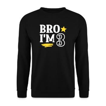 Frère j’ai 3 ans Drôle Cool Anniversaire - Sweat-shirt Unisexe - noir - Devant - Alina (178cm) & Michal (187cm)