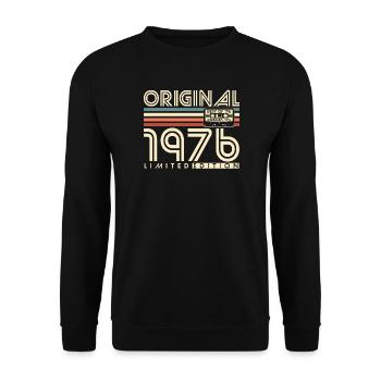 Original_1976_Jahrgang_Geburtstag_Geschenk_Retro - Unisex Sweatshirt - black - Front - Alina (178cm) & Michal (187cm)