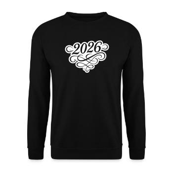 2026 Jahr - Unisex Pullover - Schwarz - Vorne - Alina (178cm) & Michal (187cm)