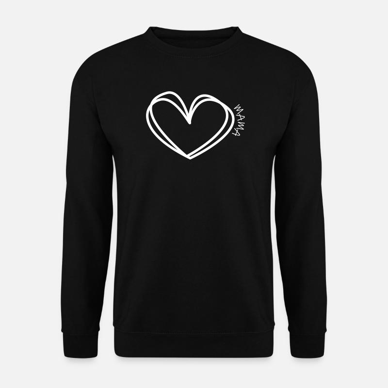 Hand Drawn Heart Line Doodle - Unisex Sweatshirt - black