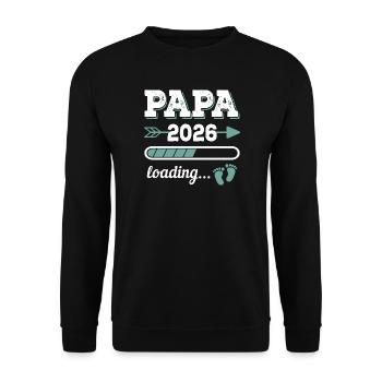 Dad 2026 Loading Father-to-be Gift Idea - Unisex Sweatshirt - black - Front - Alina (178cm) & Michal (187cm)