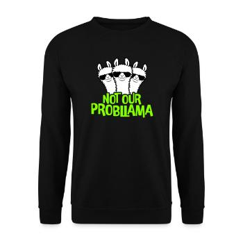 Not our Problama 3 Lamas Freunde Team Sonnenbrille - Unisex Pullover - Schwarz - Vorne - Alina (178cm) & Michal (187cm)