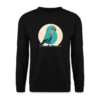 Petit oiseau vert-bleu - Sweat-shirt Unisexe - noir - Devant - Alina (178cm) & Michal (187cm)