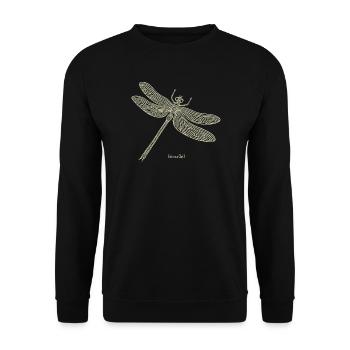 Libelle Odonata - Unisex Pullover - Schwarz - Vorne - Alina (178cm) & Michal (187cm)