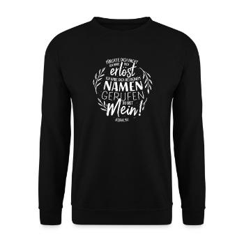 Called By Your Name - Bible Verse Lettering - Unisex Sweatshirt - black - Front - Alina (178cm) & Michal (187cm)