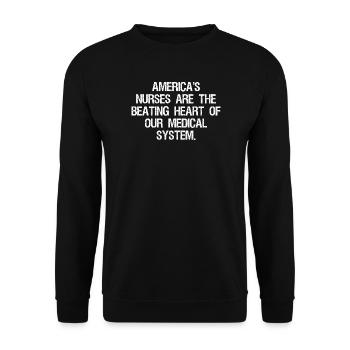 America's nurses are the beating heart of our - Unisex Pullover - Schwarz - Vorne - Alina (178cm) & Michal (187cm)