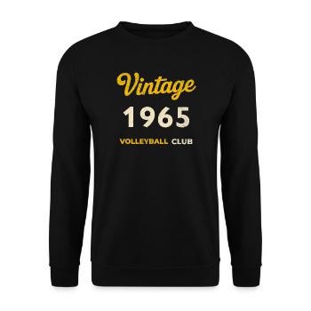 Vintage 1965 – Volleyball Club Retro Birth Year - Unisex Sweatshirt - black - Front - Alina (178cm) & Michal (187cm)