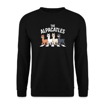 Alpacatles Llama Alpaca - Unisex Sweatshirt - black - Front - Alina (178cm) & Michal (187cm)