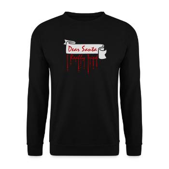 Cher Père Noël, j’ai vraiment essayé l’humour de Noël drôle - Sweat-shirt Unisexe - noir - Devant - Alina (178cm) & Michal (187cm)