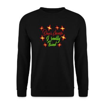 Cher Père Noël, j’ai vraiment essayé l’humour de Noël drôle - Sweat-shirt Unisexe - noir - Devant - Alina (178cm) & Michal (187cm)