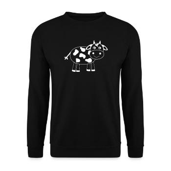 funny cow t-shirt gift farmer - Unisex Sweatshirt - black - Front - Alina (178cm) & Michal (187cm)
