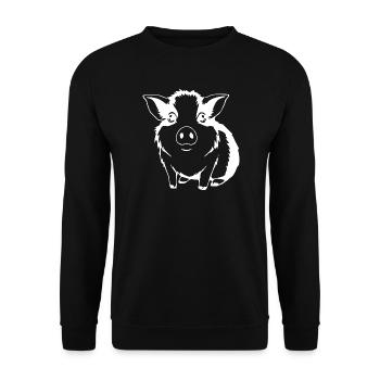Meerschweinchen T-shirt Geschenk - Unisex Pullover - Schwarz - Vorne - Alina (178cm) & Michal (187cm)