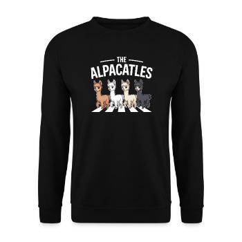 Alpacatles Llama Alpaca - Unisex Sweatshirt - black - Front - Alina (178cm) & Michal (187cm)