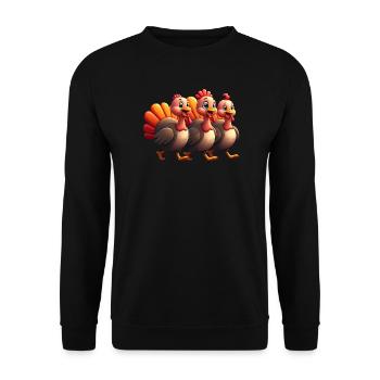 Bébé dinde de Thanksgiving - Sweat-shirt Unisexe - noir - Devant - Alina (178cm) & Michal (187cm)