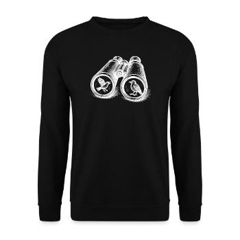 Observation des oiseaux Jumelles Croquis Vintage - Sweat-shirt Unisexe - noir - Devant - Alina (178cm) & Michal (187cm)