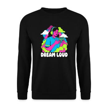 Dream Loud Neon Pop - Unisex Sweatshirt - black - Front - Alina (178cm) & Michal (187cm)