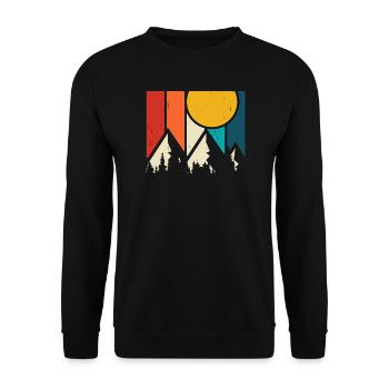 Hiking Hiker Mountaineer Gift - Unisex Sweatshirt - black - Front - Alina (178cm) & Michal (187cm)
