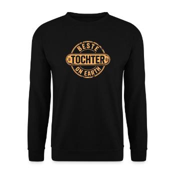 Beste Tochter Geschenkidee - Unisex Pullover - Schwarz - Vorne - Alina (178cm) & Michal (187cm)