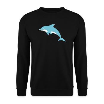 Dolphin Dolphins T-shirt Gift - Unisex Sweatshirt - black - Front - Alina (178cm) & Michal (187cm)
