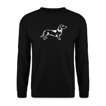 T-shirt chien teckel cadeau - Sweat-shirt Unisexe - noir - Devant - Alina (178cm) & Michal (187cm)
