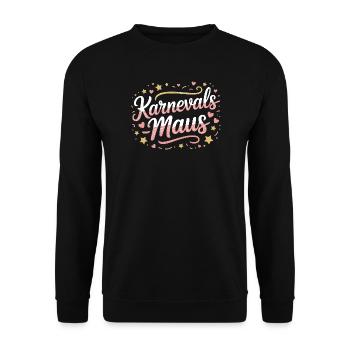 Karnevalsmaus Karneval Köln Kölner Karnevals Maus - Unisex Pullover - Schwarz - Vorne - Alina (178cm) & Michal (187cm)