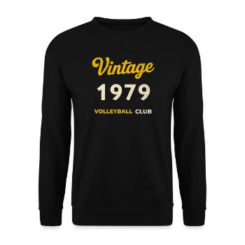Vintage 1979 – Volleyball Club Retro Birth Year - Unisex Sweatshirt - black - Front - Alina (178cm) & Michal (187cm)