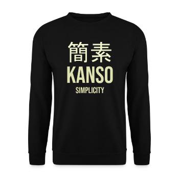 Kanji-Einfachheit optimiert - Unisex Pullover - Schwarz - Vorne - Alina (178cm) & Michal (187cm)